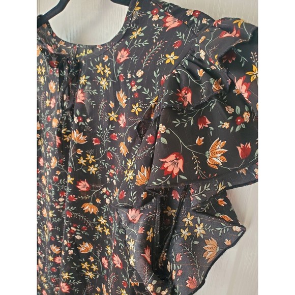 NWT  80 Park Size XL Women's Blouse Color: Sword Lily Lara Tiered Flutter - Picture 6 of 7